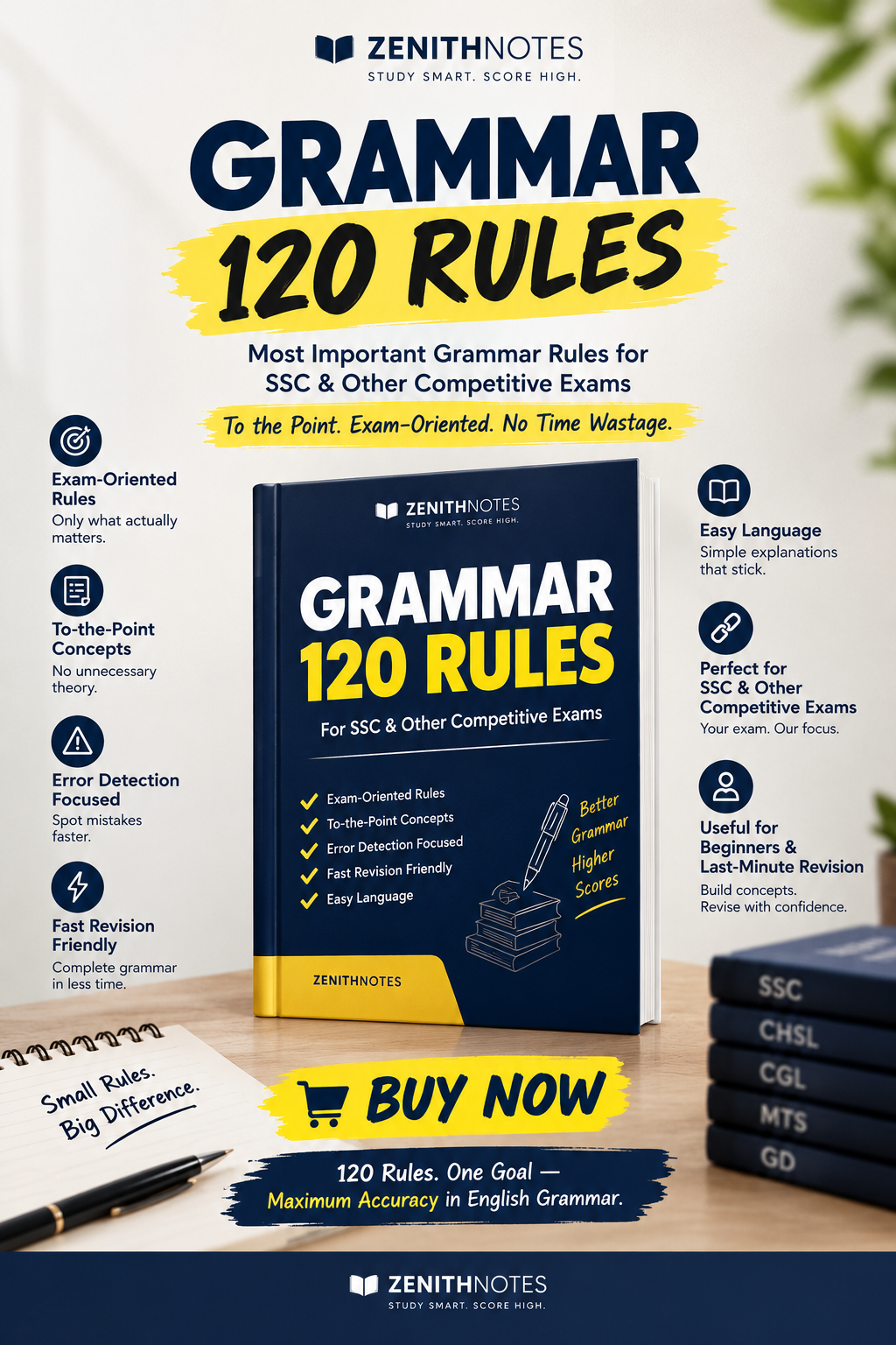 ENGLISH GRAMMAR 120 RULES|TO THE POINT|EXAM APPROACH.