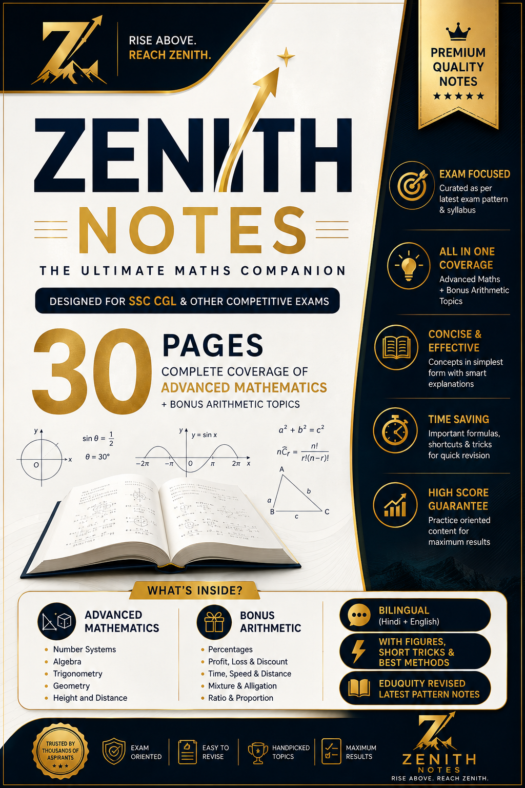 COMPLETE ADVANCE MATHS IN 30 PAGES-Zenithnotes.